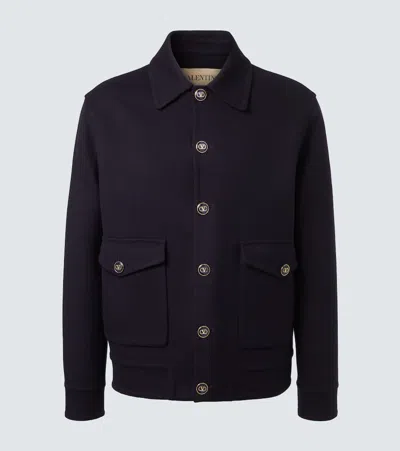 Valentino Wool And Cashmere Jacket In Blue