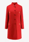 Valentino Wool And Cashmere Single-breasted Coat In Red