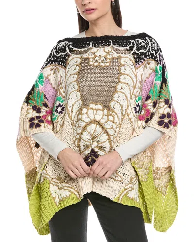 Valentino Wool & Cashmere-blend Poncho In Multi