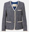 Valentino Boucle Wool Blend Jacket With Contrast Trim