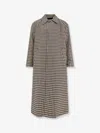 Valentino Coat With Vichy Pattern In Cotton And Wool In Gray