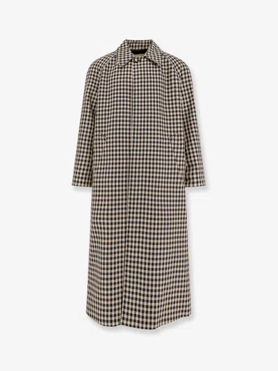 VALENTINO WOOL AND COTTON COAT WITH VICHY MOTIF