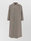 Valentino Coat With Vichy Pattern In Cotton And Wool In Gray