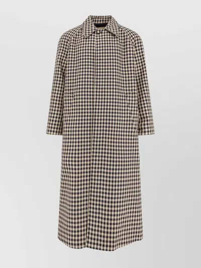 VALENTINO WOOL AND COTTON COAT WITH VICHY MOTIF