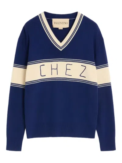 VALENTINO CHEZ JACQUARD WOOL-COTTON SWEATER