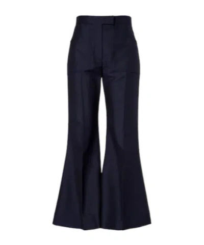 Valentino Wool And Mohair Flared Pants In Black