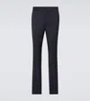 Valentino Wool And Mohair Straight Pants In Blue