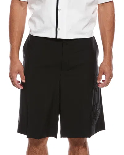 Valentino Wool & Mohair-blend Bermuda Short In Black