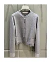 Valentino Wool And Rhinestone Cardigan In Gray