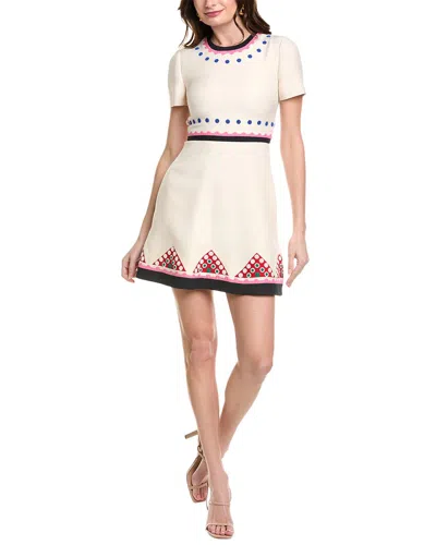 Valentino Wool & Silk-blend A-line Dress In Beige