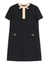 Valentino Silk And Wool Blend Short Sleeve Dress