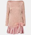 Valentino Long Sleeve Dress Ruffled Hem In Pink