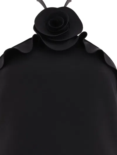 Valentino Wool And Silk Blend Mini Dress In Black