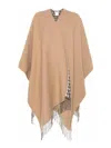 Valentino Toile Iconograhe Wool And Silk Blend Poncho In Camel