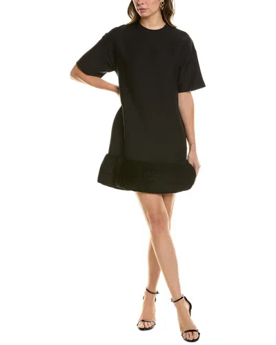Valentino Wool & Silk-blend Shift Dress In Black
