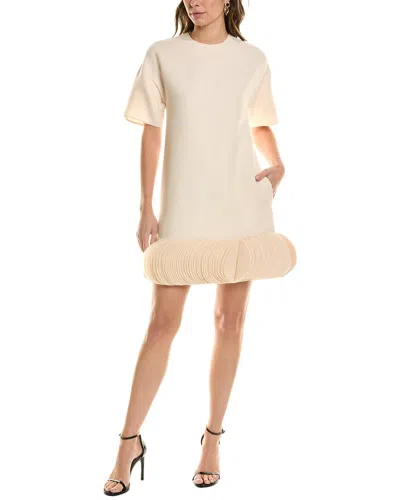 Valentino Wool & Silk-blend Shift Dress In White