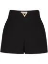 Valentino Vlogo Signature Wool And Silk Shorts In Black