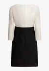 Valentino Garavani Crepe Couture Short Dress With Bow And Contrasting Sleeves Clothing In Black