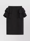 Valentino Black Skirt With Ruffles On The Sides Women