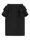 Valentino Black Skirt With Ruffles On The Sides Women