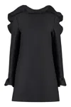 Valentino Wool And Silk Mini Dress In Black