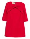 Valentino Mini Dress With Bow And Cut-out Design In Red