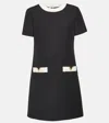 Valentino Embellished Collar Mini Dress With Front Pockets In Schwarz
