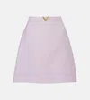 Valentino Wool And Silk Miniskirt In Pink