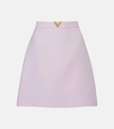 Valentino Wool And Silk Miniskirt In Purple