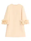 Valentino Garavani Wool And Silk Short Dress In Neutral