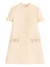 Valentino Beige Wool And Silk Short Dress