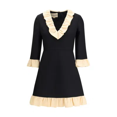 VALENTINO WOOL AND SILK SHORT DRESS