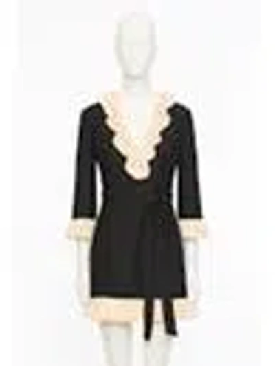 Valentino Wool And Silk Short Dress In Black