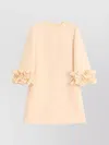Valentino Garavani Wool And Silk Short Dress In Neutral