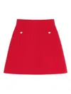 Valentino Crepe Couture Skirt With Heart Jewel Buttons