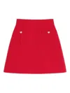 Valentino Button-embellished Wool And Silk-blend Mini Skirt
