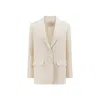 Valentino Wool And Silk Toile Iconographe Jacket Women In Neutral