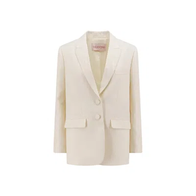 Valentino Wool And Silk Toile Iconographe Jacket Women In Neutral