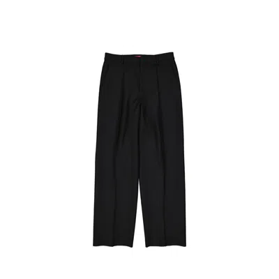 Valentino Wool And Silk Trousers In Black