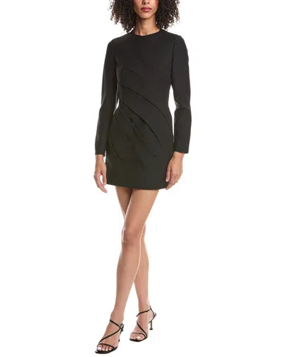 Valentino Wool & Silk-blend Mini Dress In Black