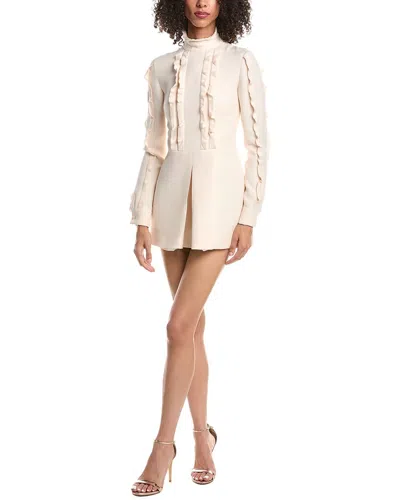 Valentino Wool & Silk-blend Mini Dress In White