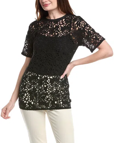 Valentino Wool & Silk-blend Top In Black