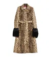 Valentino Mantel Aus Wollstoff Mit Jaguar-punktendruck Frau Animalier 48 In Beige