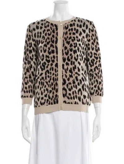 Pre-owned Valentino Wool Animal Print Sweater In Brown
