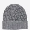 Valentino Wool Beanie With Logo In Grey