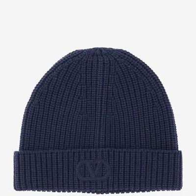 Valentino Garavani Valentino Vlogo Knitted Beanie In Black