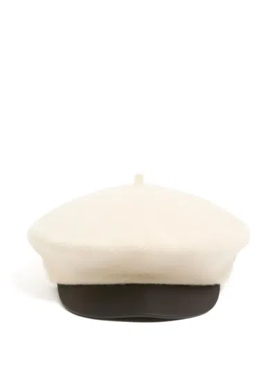 Valentino Garavani Wool Beret In Neutral