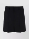 VALENTINO WOOL BERMUDA SHORTS WITH BELT LOOPS AND PLEATED FRONT