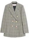 Valentino Garavani Houndstooth Double-breasted Jacket In Black