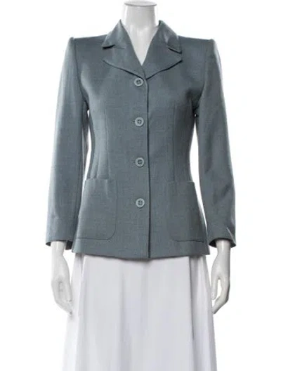 Pre-owned Valentino Wool Blazer In Blue
